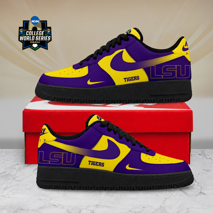 SPECIAL EDITION - NEW CUSTOMIZED NCAA CWS07 LST LSU TIGERS AF1 SHOES