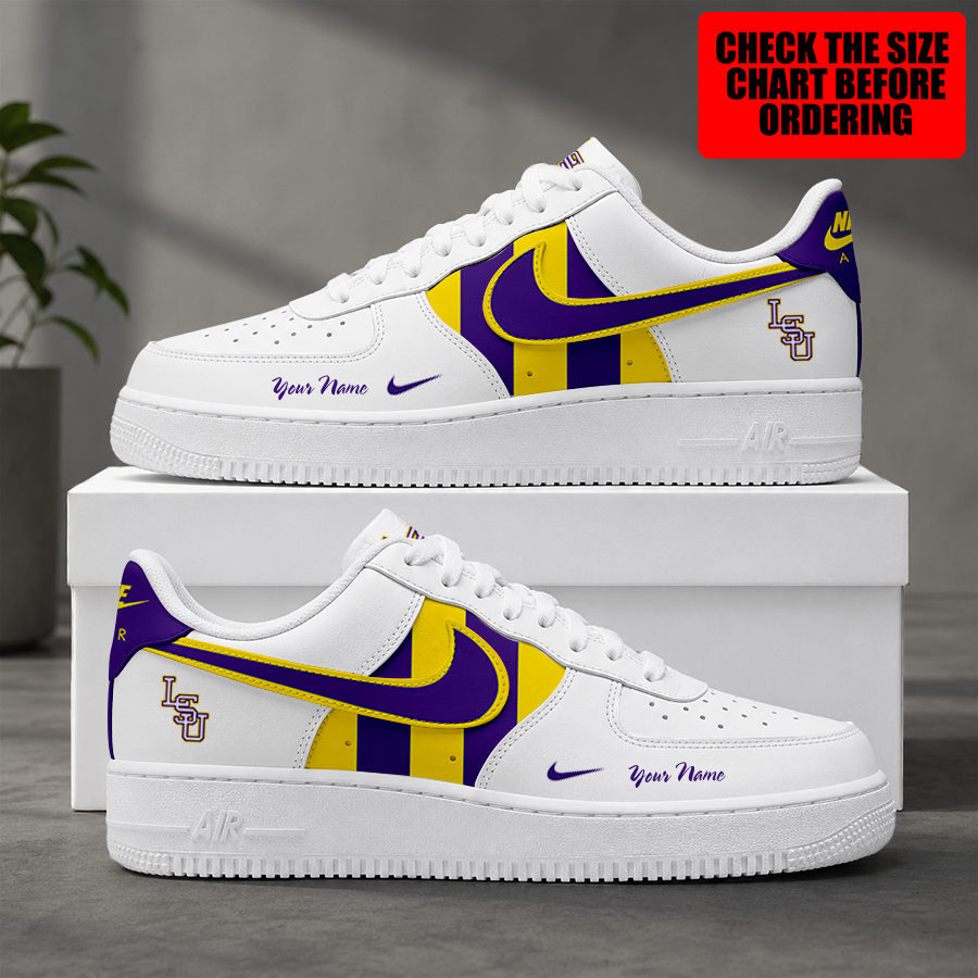 [FAN FAVORITE] NEW CUSTOMIZED NCAA CWS07 LST LSU TIGERS AF1 SHOES