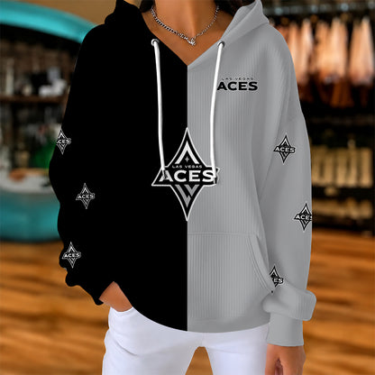 [FAN FAVORITE] NEW CUSTOMIZED WNBA07 LVA LAS VEGAS ACES RIBBED HOODIE & SWEATSHIRT