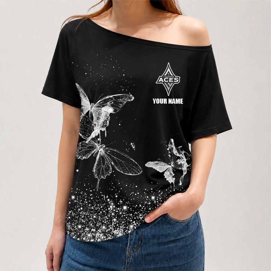 [FAN FAVORITE] NEW CUSTOMIZED WNBA07 LVA LAS VEGAS ACES OFF-SHOULDER SHIRT