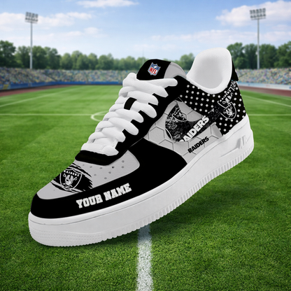 LIMITED EDITION - NEW CUSTOMIZED NFL07 LVR LAS VEGAS RAIDERS AF1 SNEAKERS