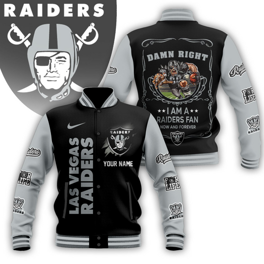LIMITED EDITION - NEW CUSTOMIZED NFL07 LVR LAS VEGAS RAIDERS BASEBALL JACKET