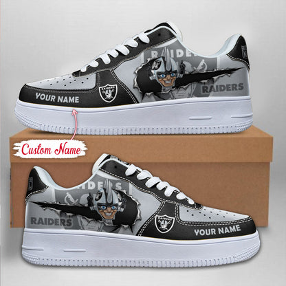 LIMITED EDITION - NEW CUSTOMIZED NFL07 LVR LAS VEGAS RAIDERS AF1 SNEAKERS