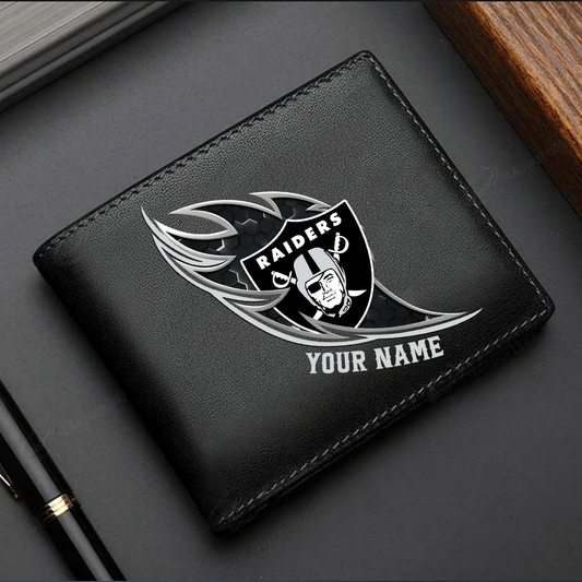LIMITED EDITION - NEW CUSTOMIZED NFL07 LVR LAS VEGAS RAIDERS LEATHER WALLET
