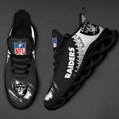 LIMITED EDITION - NEW CUSTOMIZED NFL07 LVR LAS VEGAS RAIDERS UNISEX MAX SOUL SHOES
