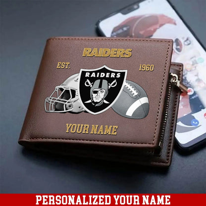 LIMITED EDITION - NEW CUSTOMIZED NFL07 LVR LAS VEGAS RAIDERS LEATHER WALLET