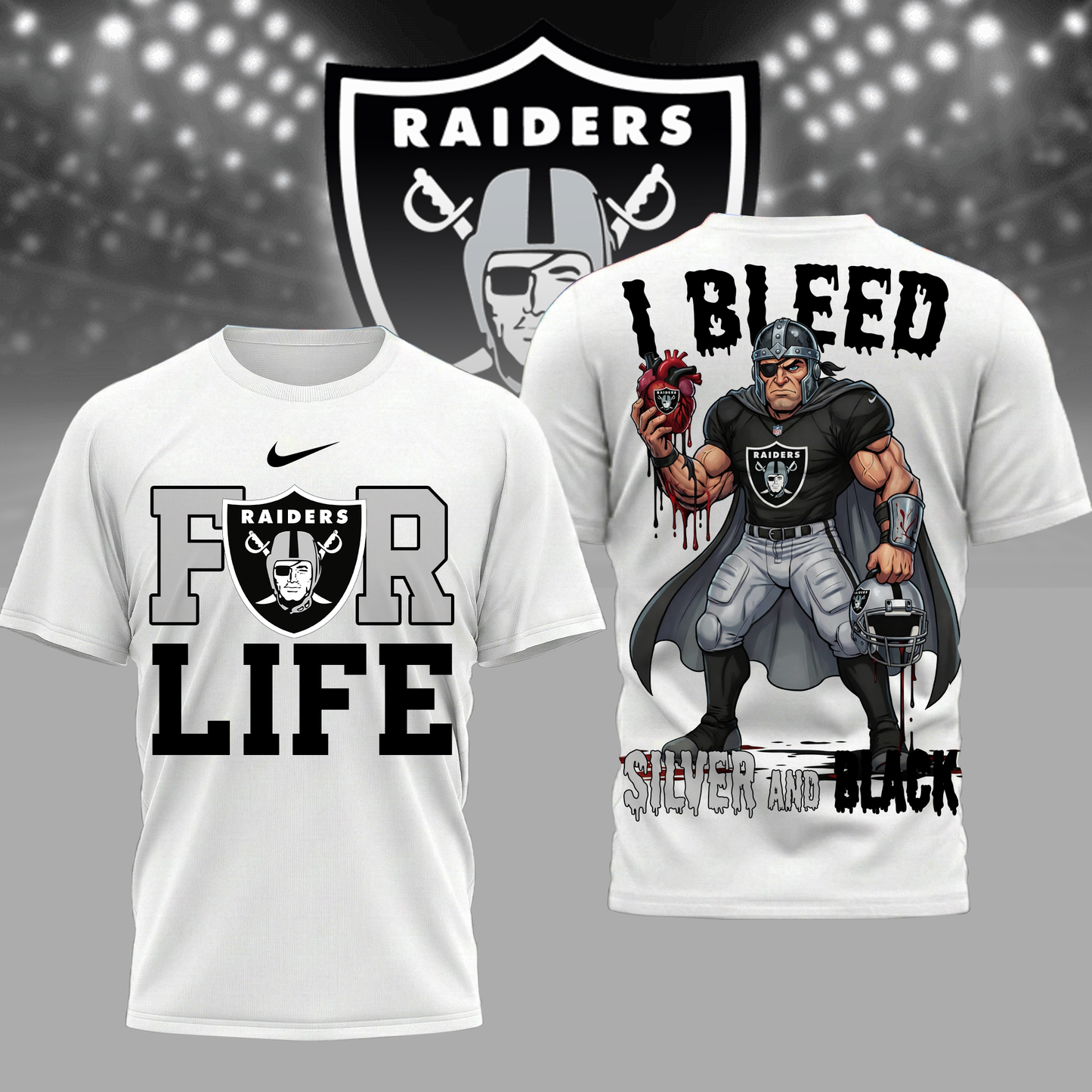 LIMITED EDITION - NEW CUSTOMIZED NFL07 LVR LV RAIDERS UNISEX T-SHIRT, POLO & HOODIE