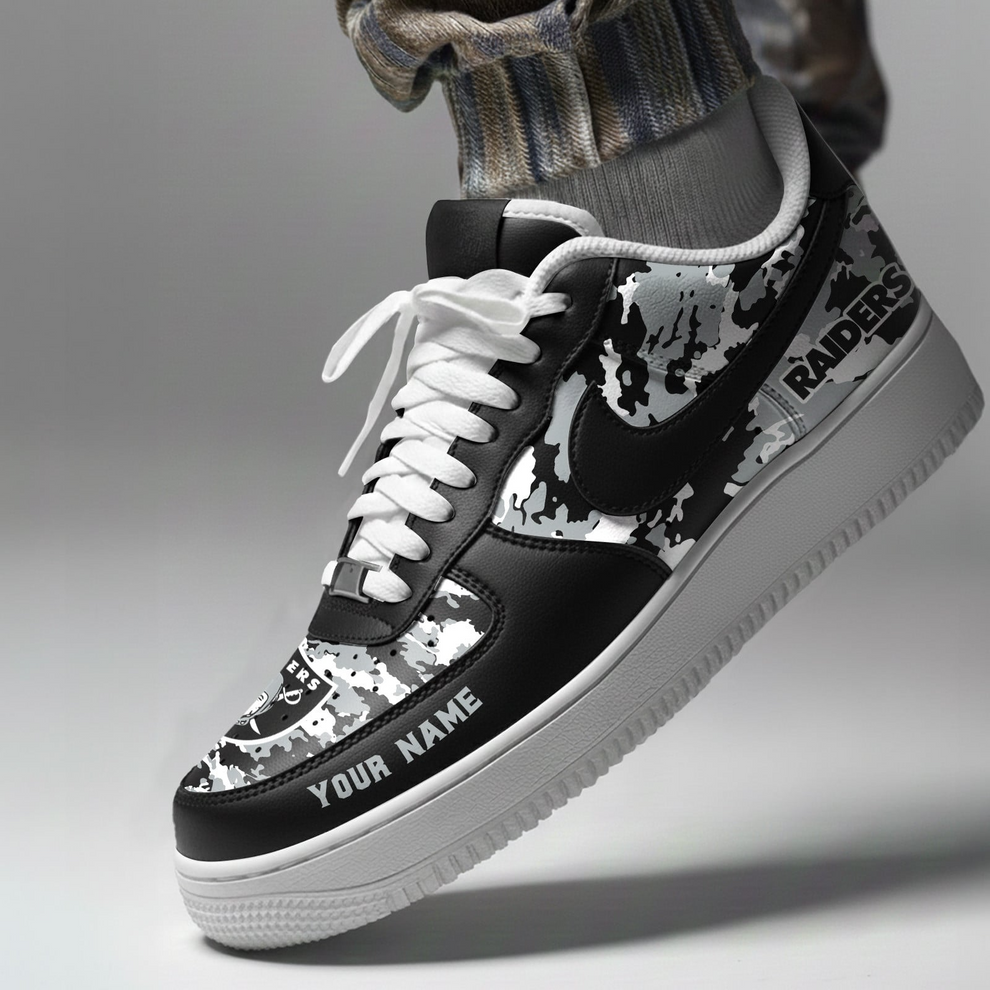 LIMITED EDITION - NEW CUSTOMIZED NFL07 LVR LAS VEGAS RAIDERS AF1 SNEAKERS