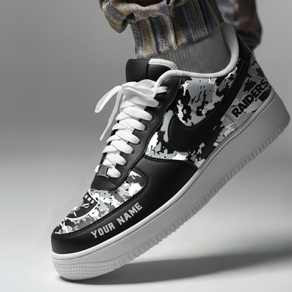 LIMITED EDITION - NEW CUSTOMIZED NFL07 LVR LAS VEGAS RAIDERS AF1 SNEAKERS
