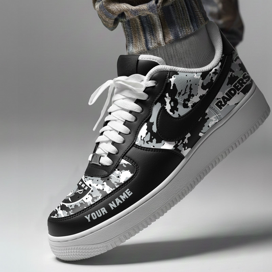 LIMITED EDITION - NEW CUSTOMIZED NFL07 LVR LAS VEGAS RAIDERS AF1 SNEAKERS