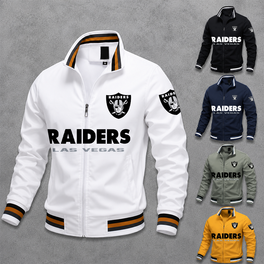 [SPECIAL OFFER] NEW CUSTOMIZED NFL07 LVR LAS VEGAS RAIDERS MEN'S CASUAL JACKET