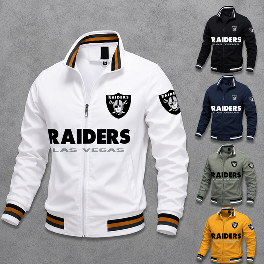 [SPECIAL OFFER] NEW CUSTOMIZED NFL07 LVR LAS VEGAS RAIDERS MEN'S CASUAL JACKET