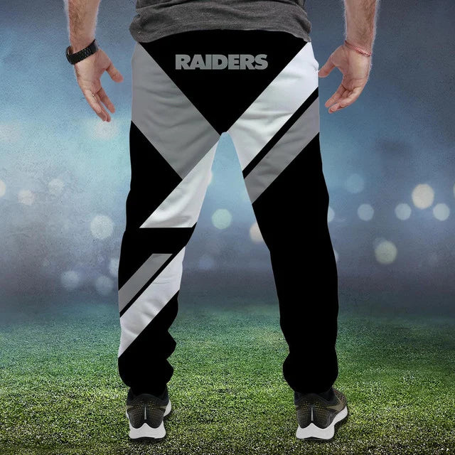 LIMITED EDITION - NEW CUSTOMIZED NFL07 LVR LAS VEGAS RAIDERS SWEATPANTS