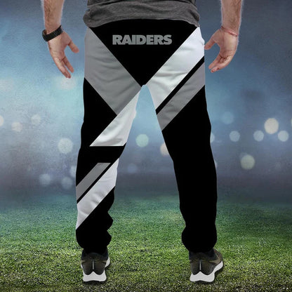 LIMITED EDITION - NEW CUSTOMIZED NFL07 LVR LAS VEGAS RAIDERS SWEATPANTS