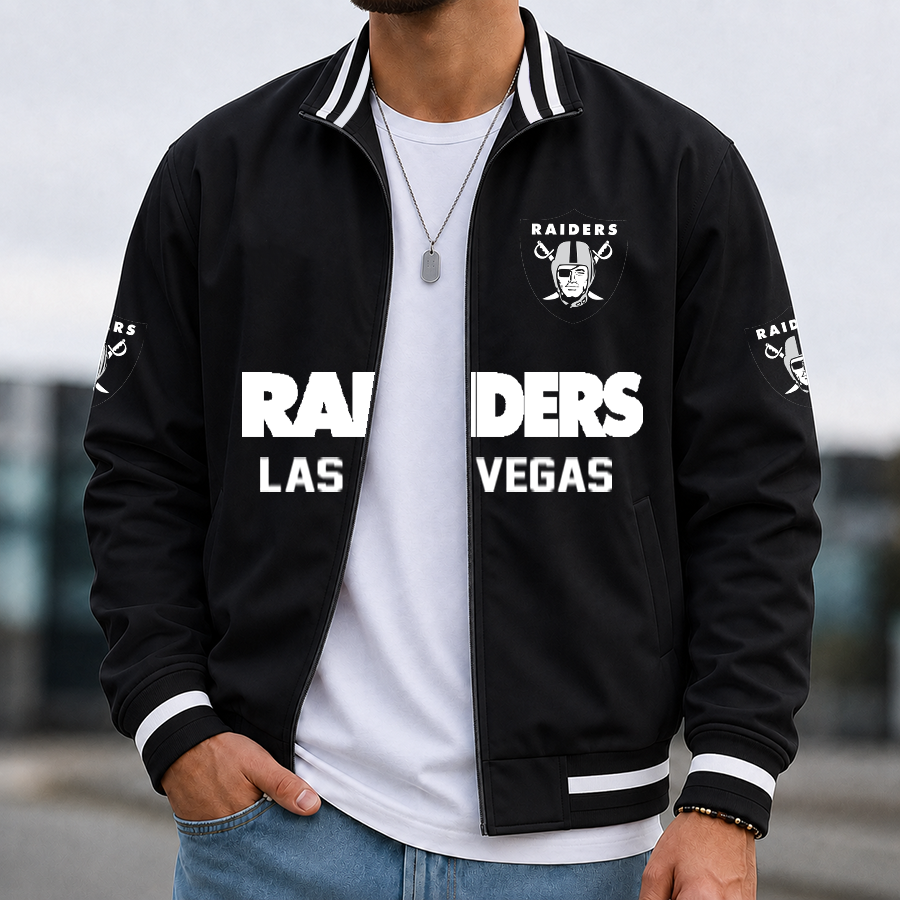 [SPECIAL OFFER] NEW CUSTOMIZED NFL07 LVR LAS VEGAS RAIDERS MEN'S CASUAL JACKET