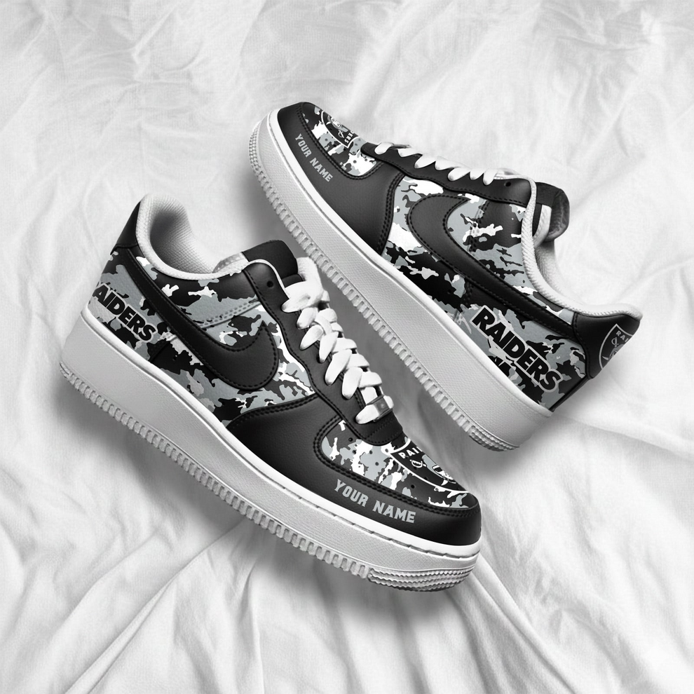 LIMITED EDITION - NEW CUSTOMIZED NFL07 LVR LAS VEGAS RAIDERS AF1 SNEAKERS