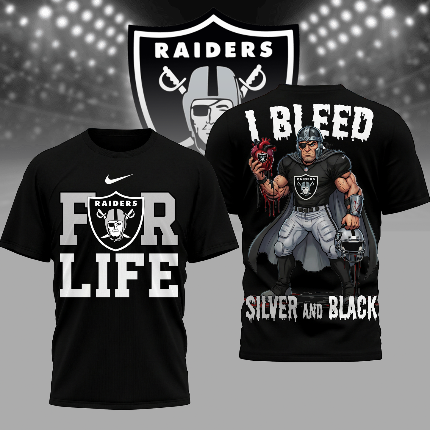LIMITED EDITION - NEW CUSTOMIZED NFL07 LVR LV RAIDERS UNISEX T-SHIRT, POLO & HOODIE