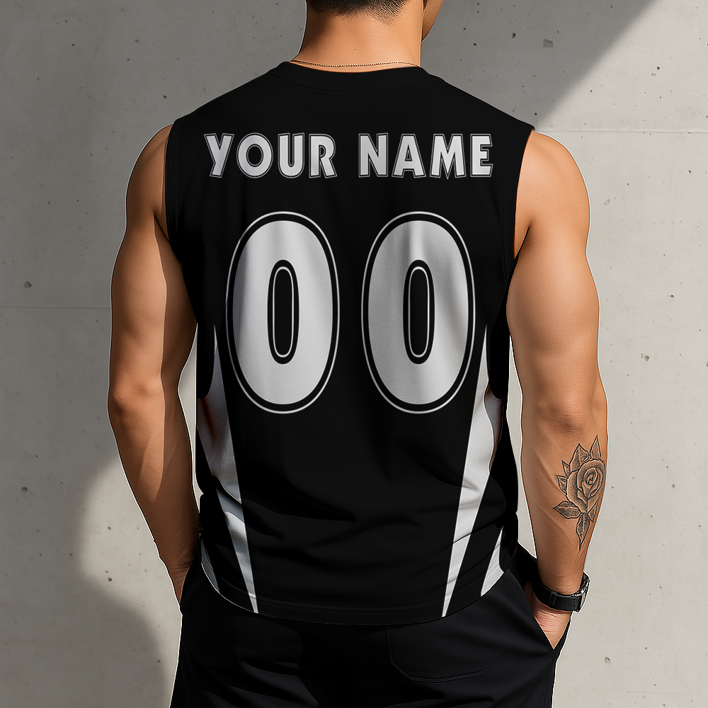 LIMITED EDITION - NEW CUSTOMIZED NFL07 LVR LAS VEGAS RAIDERS MEN'S GYM SHIRT