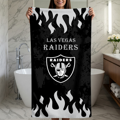 LIMITED EDITION - NEW CUSTOMIZED NFL07 LVR LAS VEGAS RAIDERS BEACH TOWEL FOR FAN
