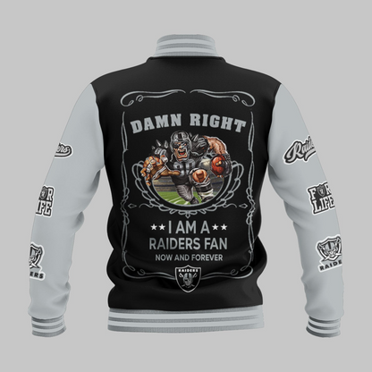 LIMITED EDITION - NEW CUSTOMIZED NFL07 LVR LAS VEGAS RAIDERS BASEBALL JACKET