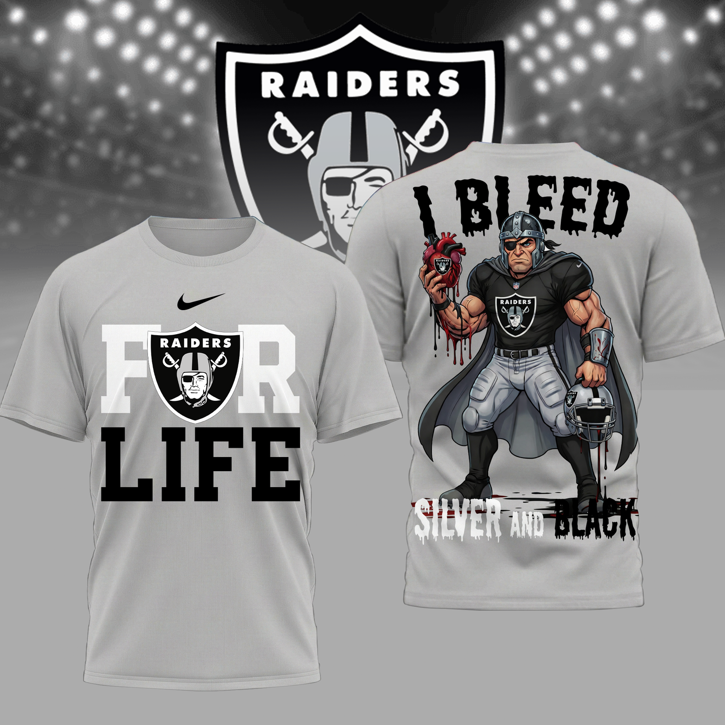 LIMITED EDITION - NEW CUSTOMIZED NFL07 LVR LV RAIDERS UNISEX T-SHIRT, POLO & HOODIE
