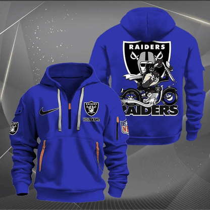 [SPECIAL OFFER] NEW CUSTOMIZED NFL07 LVR LAS VEGAS RAIDERS MUTICOLOR QUARTER ZIP HOODIE