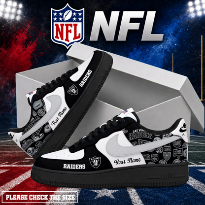 LIMITED EDITION - NEW CUSTOMIZED NFL07 LVR LAS VEGAS RAIDERS AF1 SHOES
