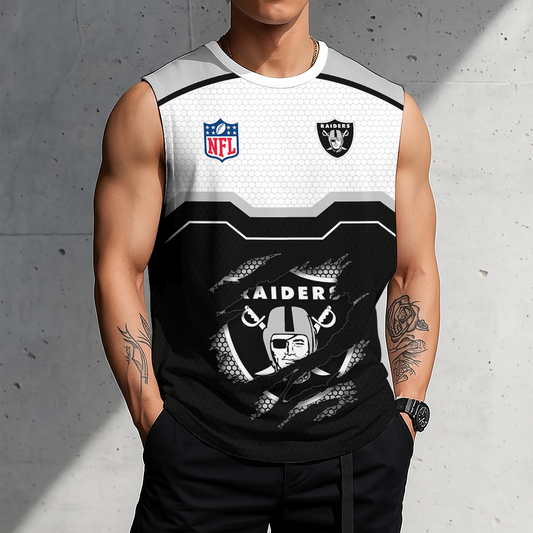 LIMITED EDITION - NEW CUSTOMIZED NFL07 LVR LAS VEGAS RAIDERS MEN'S GYM SHIRT