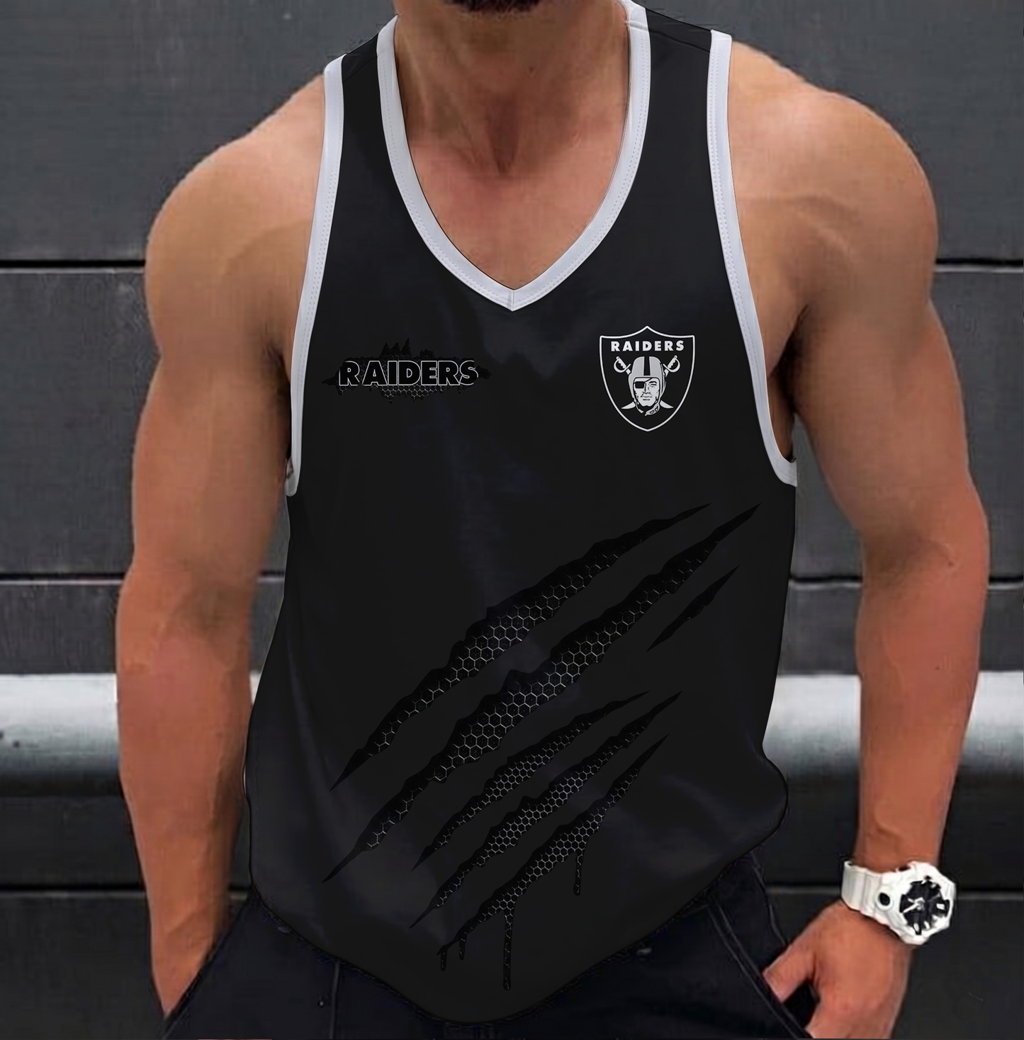 SPECIAL EDITION - NEW CUSTOMIZED NFL07 LVR LAS VEGAS RAIDERS UNISEX TANK TOP
