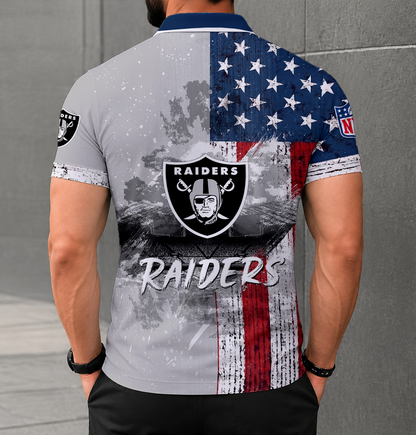 SPECIAL EDITION - NEW CUSTOMIZED NFL07 LVR LAS VEGAS RAIDERS POLO SHIRT
