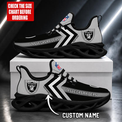 LIMITED EDITION - NEW CUSTOMIZED NFL07 LVR LAS VEGAS RAIDERS UNISEX MAX SOUL SHOES