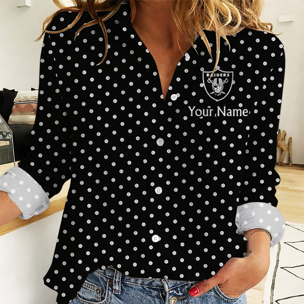 LIMITED EDITION - NEW CUSTOMIZED NFL07 LVR LAS VEGAS RAIDERS WOMEN CASUAL SHIRT