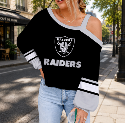 SPECIAL EDITION - NEW CUSTOMIZED NFL07 LVR LAS VEGAS RAIDERS DROP SHOULDER SWEATSHIRT