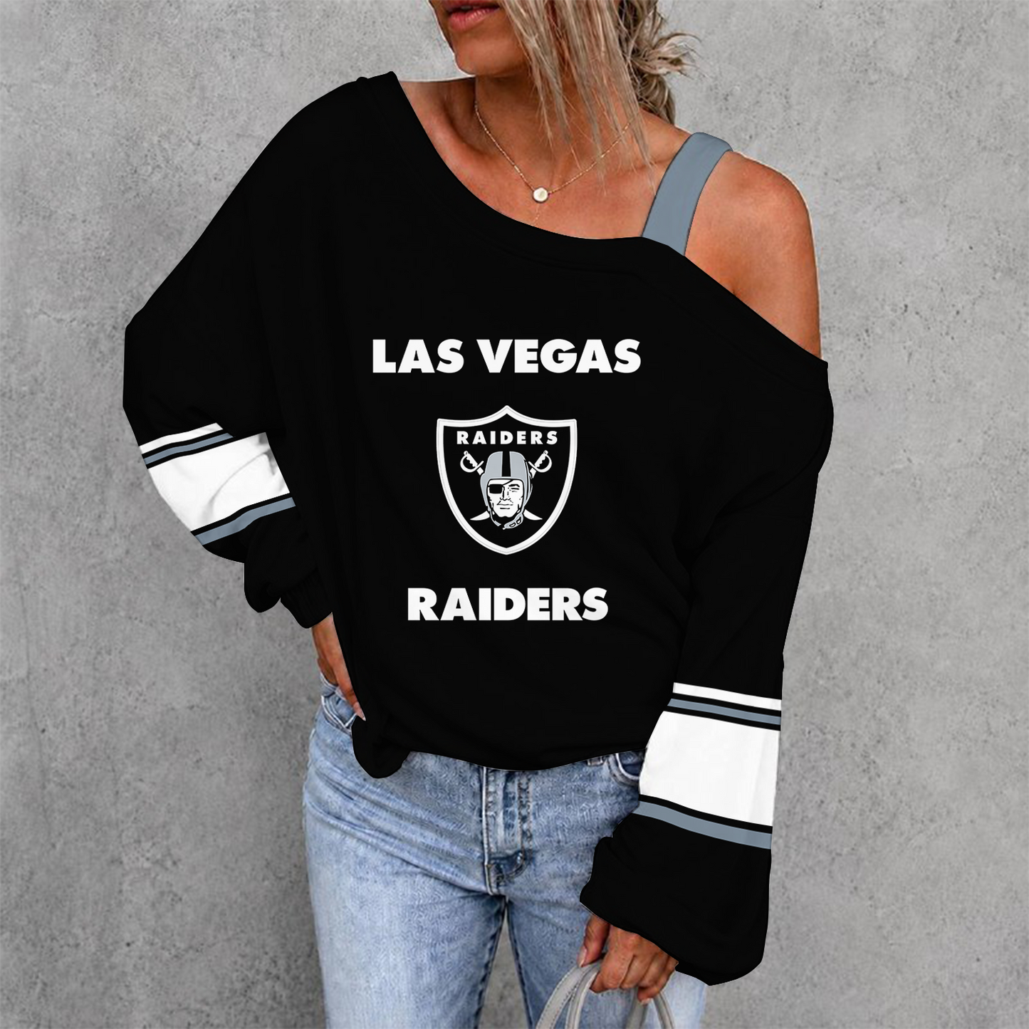 [SPECIAL OFFER] NEW CUSTOMIZED NFL07 LVR LAS VEGAS RAIDERS DROP SHOULDER SWEATSHIRT