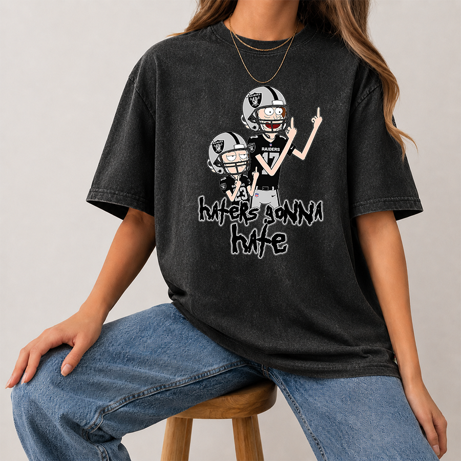 [SPECIAL OFFER] NEW CUSTOMIZED NFL07 LVR LAS VEGAS RAIDERS FUNNY MULTICOLOR WASHED TEE