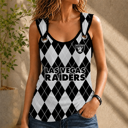 [SPECIAL OFFER] NEW CUSTOMIZED NFL07 LVR LAS VEGAS RAIDERS O-RING SHOULDER TANK TOP
