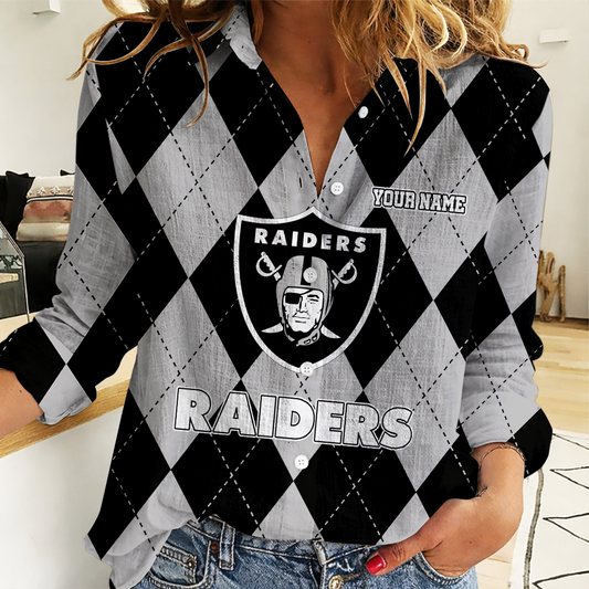 LIMITED EDITION - NEW CUSTOMIZED NFL07 LVR LAS VEGAS RAIDERS WOMEN CASUAL SHIRT FOR FAN