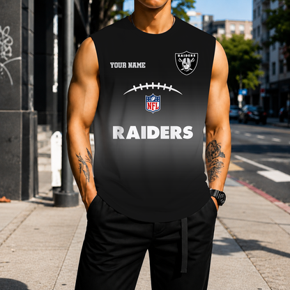 LIMITED EDITION - NEW CUSTOMIZED NFL07 LVR LAS VEGAS RAIDERS MEN'S GYM SHIRT