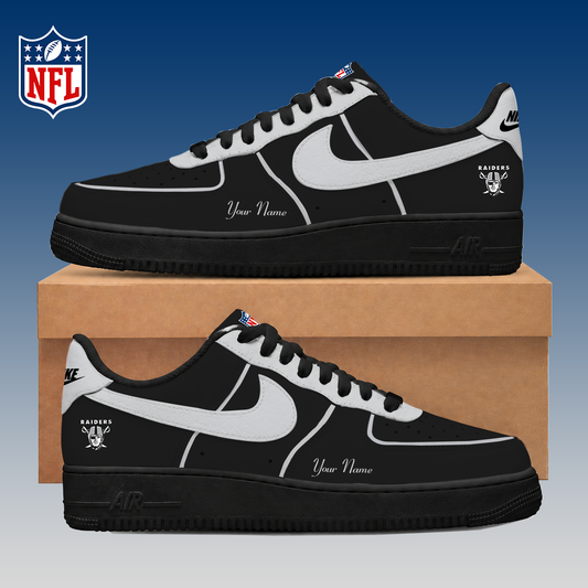 LIMITED EDITION - NEW CUSTOMIZED NFL07 LVR LAS VEGAS RAIDERS AF1 SNEAKERS