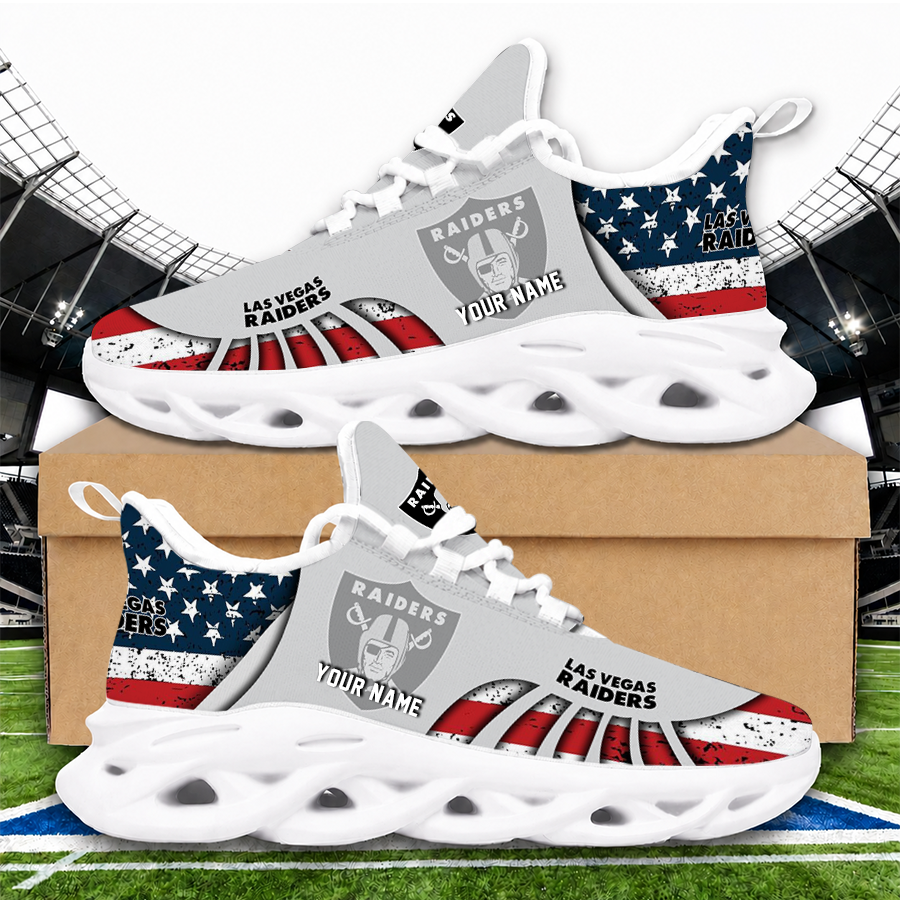 [SPECIAL OFFER] NEW CUSTOMIZED NFL07 LVR LAS VEGAS RAIDERS UNISEX CLUNKY SNEAKERS