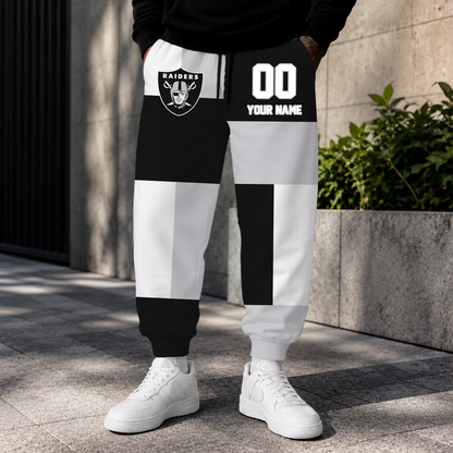 LIMITED EDITION - NEW CUSTOMIZED NFL07 LVR LAS VEGAS RAIDERS SWEATPANTS