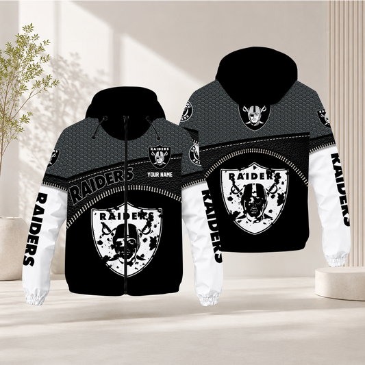 LIMITED EDITION - NEW CUSTOMIZED NFL07 LVR LAS VEGAS RAIDERS WINDBREAKER JACKET