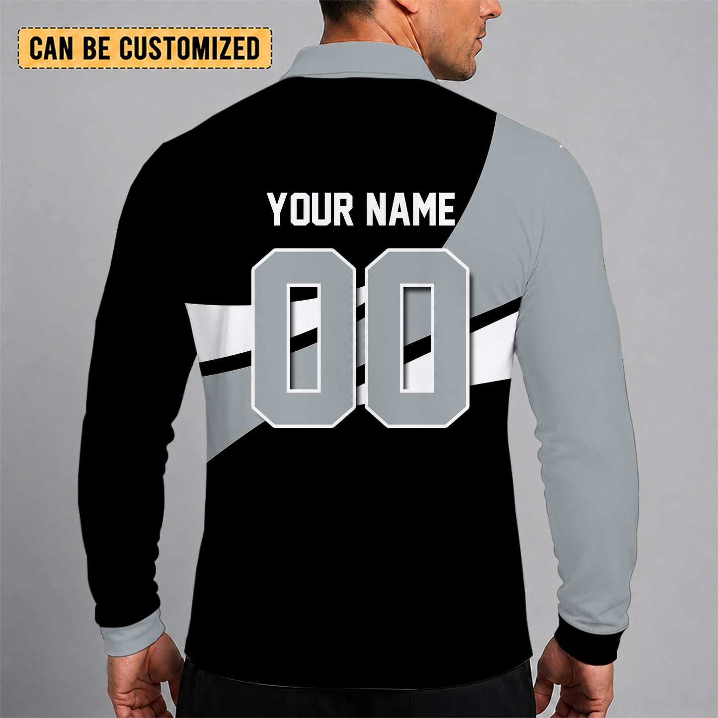 [SPECIAL OFFER] NEW CUSTOMIZED NFL07 LVR LAS VEGAS RAIDERS LONG SLEEVE POLO SHIRT