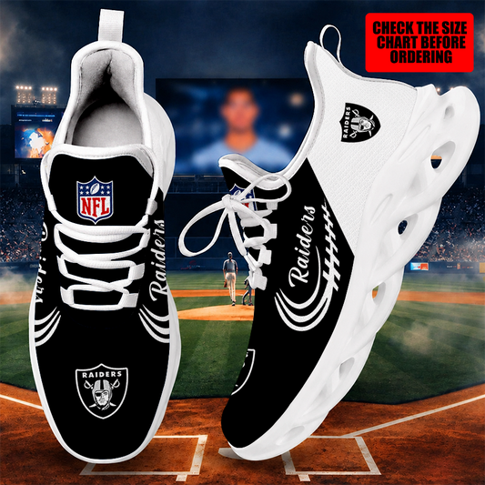 [SPECIAL OFFER] NEW CUSTOMIZED NFL07 LVR LAS VEGAS RAIDERS MAX SOUL SHOES