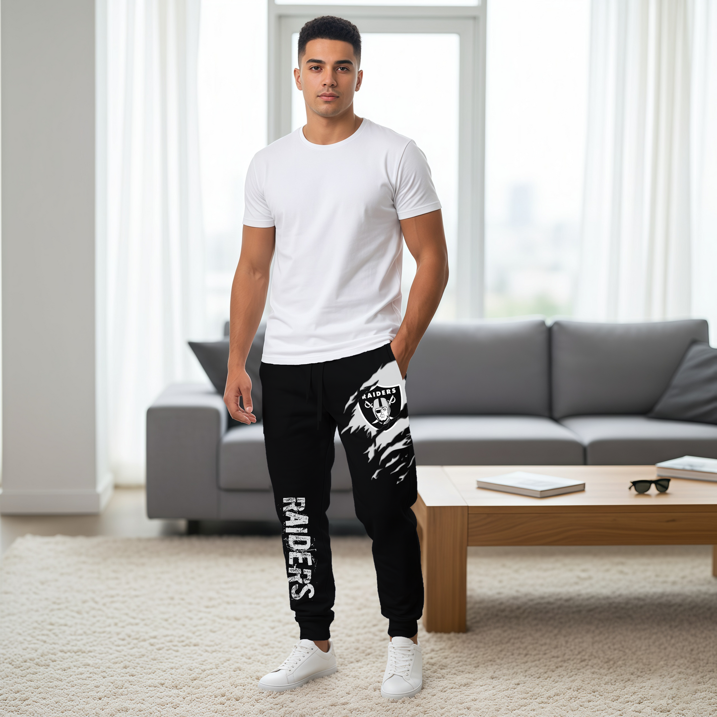LIMITED EDITION - NEW PERSONALIZED NFL07 LVR LAS VEGAS RAIDERS JOGGERS