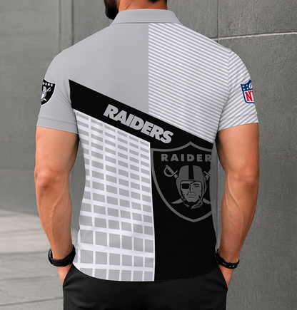 LIMITED EDITION - NEW CUSTOMIZED NFL07 LVR LAS VEGAS RAIDERS POLO SHIRT