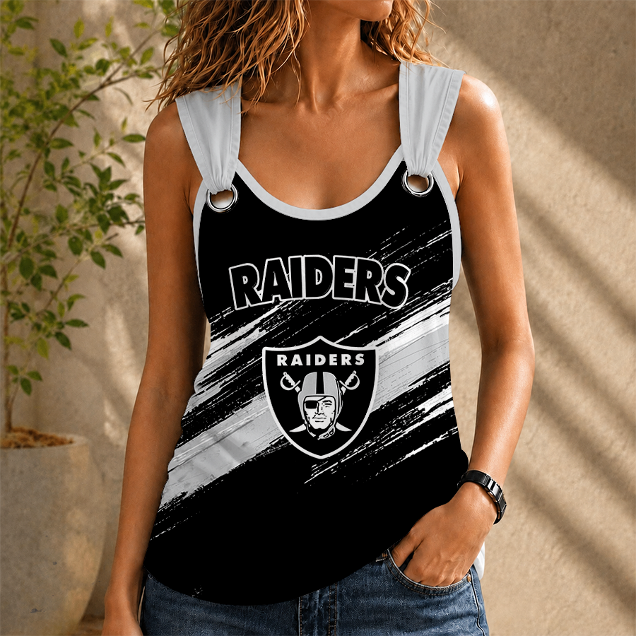 [SPECIAL OFFER] NEW CUSTOMIZED NFL07 LVR LAS VEGAS RAIDERS O-RING SHOULDER TANK TOP