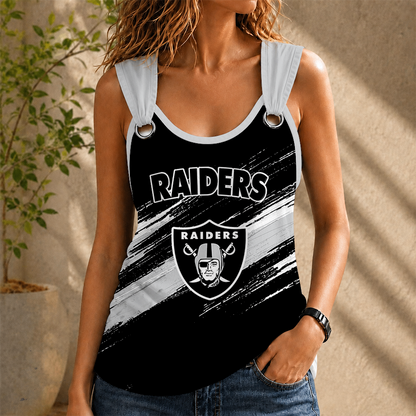 [SPECIAL OFFER] NEW CUSTOMIZED NFL07 LVR LAS VEGAS RAIDERS O-RING SHOULDER TANK TOP