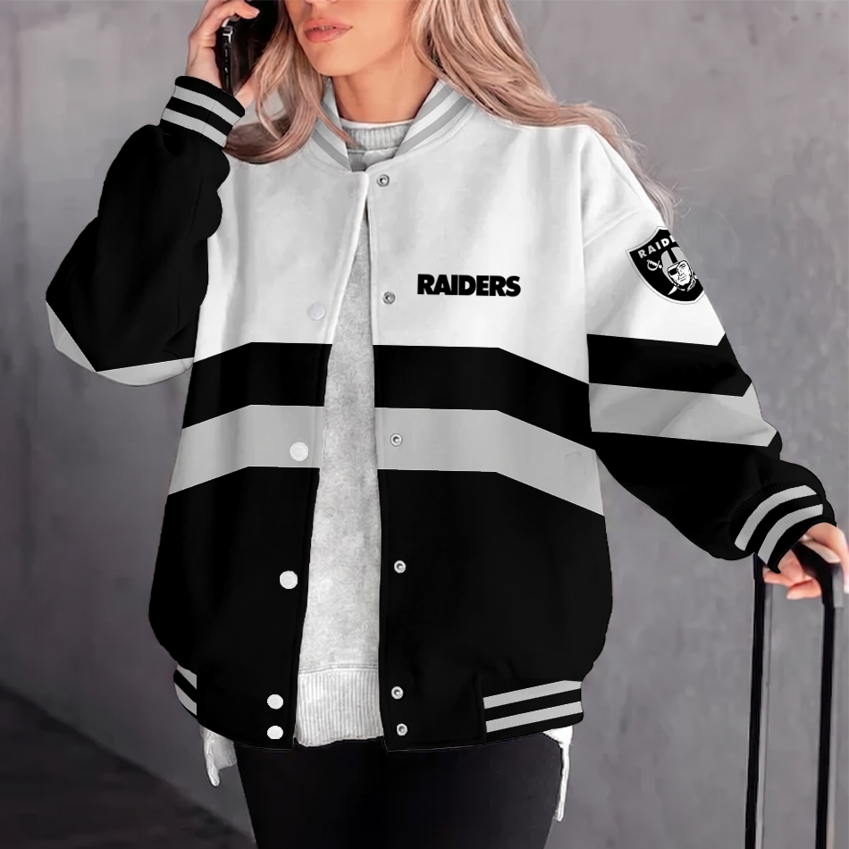 [SPECIAL OFFER] NEW CUSTOMIZED NFL07 LVR LAS VEGAS RAIDERS SATIN VARSITY & BASEBALL JACKET