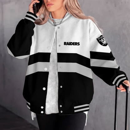 [SPECIAL OFFER] NEW CUSTOMIZED NFL07 LVR LAS VEGAS RAIDERS SATIN VARSITY & BASEBALL JACKET